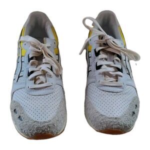 ASICS Gel Lyte Retro H85PK Shoes Classic White Gray Yellow Womens Size 7